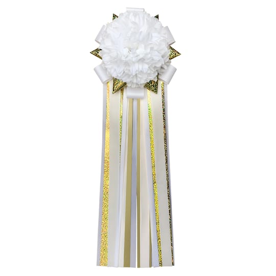22" White & Gold Single Homecoming Garter by Celebrate It™